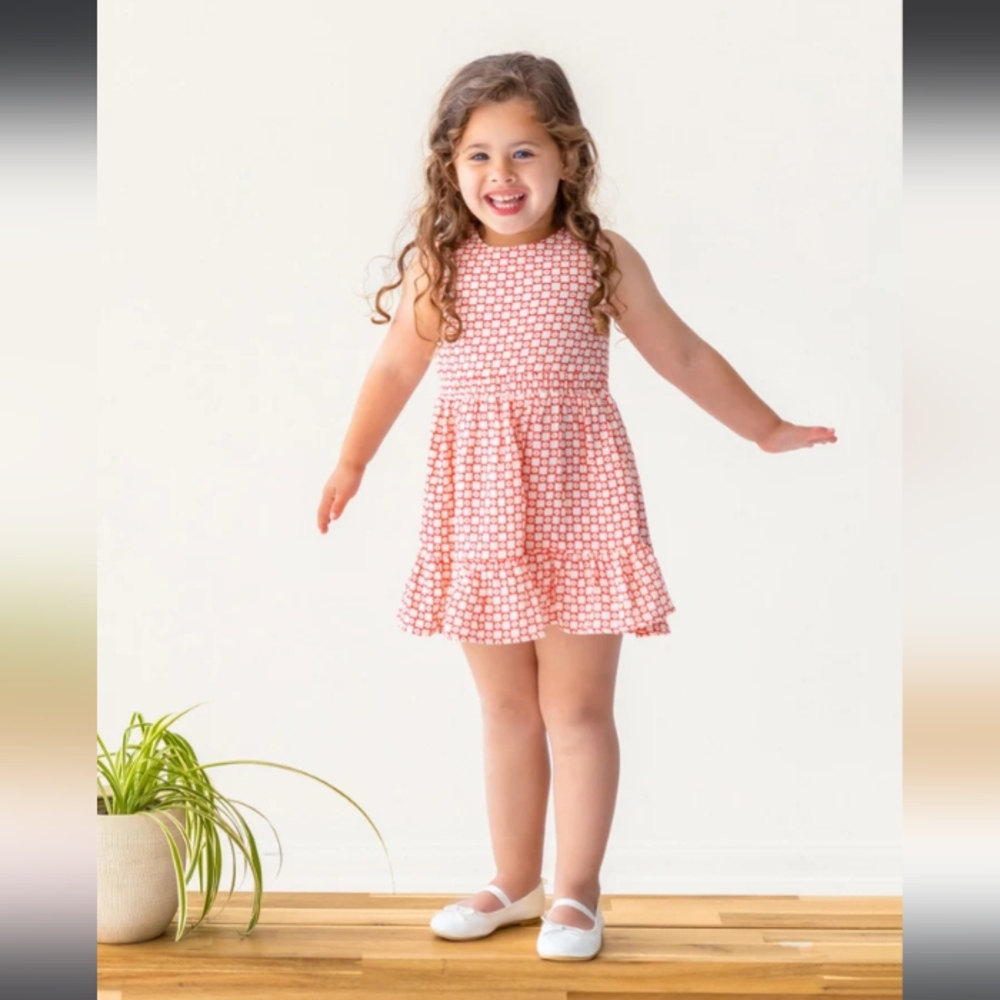 MABEL+ HONEY LITTLE RED WAGON GIRL DRESS
